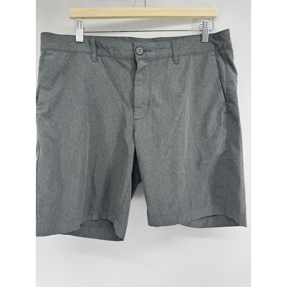 Tommy Bahama Chino Shorts Mens 35 Gray Stretch Microfiber Flat Front Casual